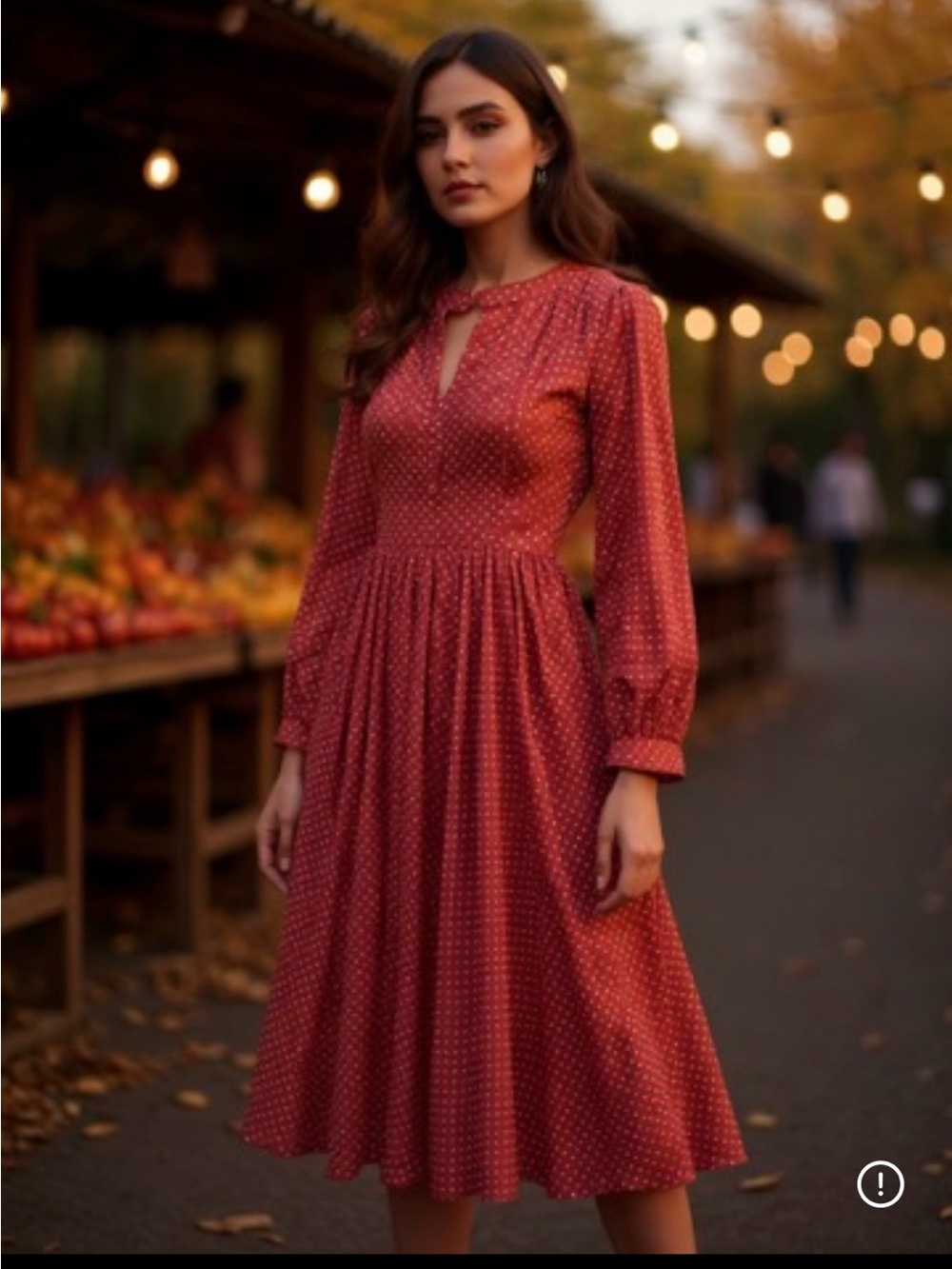 Vintage Red Polkadot Feminine Romantic Secretary Fit&Flare Midi Dress Croquette
